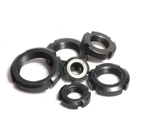 Écrou de blocage rond en acier au carbone noir M12 14-120, écrou fendu pour fixation sécurisée, écrous de blocage GB812