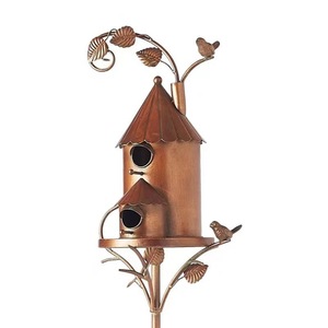 Mangeoire à oiseaux attrayante en forme de piquet de jardin, mangeoire exquise en métal avec tige, pour décorations de jardin et de maison - Product Image 3
