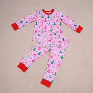 <span class=keywords><strong>Pyjama</strong></span> pour bébé YiYing, 3 mois à 12 ans, <span class=keywords><strong>pyjama</strong></span> pour enfants, filles juniors, Père Noël et sapin de Noël, ensemble 95% bambou - Product Image 6