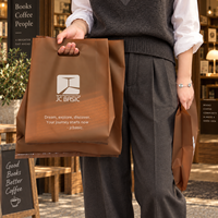 Sac en plastique personnalisé avec logo imprimé, soufflet latéral en PE, poignée découpée pour l'emballage de vêtements en magasin