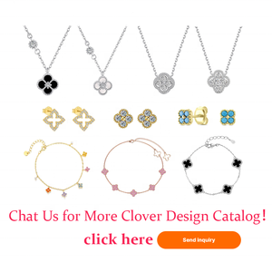 18K mạ vàng hợp thời trang xếp chồng trang sức ngọc trai đen Onyx 925 sterling Silver Femme mở bốn lá Clover Nhẫn Set cho phụ nữ - Product Image 6