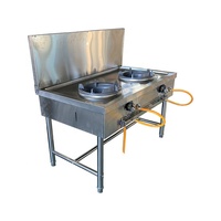 Équipement de cuisine commerciale en acier inoxydable 201/304 résistant à la corrosion, boîtier de cuisinière robuste, double coque de cuisinière