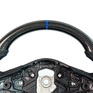 Volante de Fibra de Carbono Negro para Toyota Supra 2016 2018 <span class=keywords><strong>2022</strong></span> 2024, Personalizado para Supra con Cuero Perforado, Gran Venta - Product Image 3