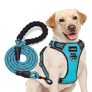 Manufacturers Oem Odm Adjustable Luxury Large Dog Leash And Harness Set Dog Accessories Custom Dog Pet Harnesses