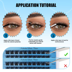 Kit de Extensión de Pestañas DIY para el Hogar <span class=keywords><strong>con</strong></span> Grupos de Pestañas Postizas Wispy 20D 30D 40D <span class=keywords><strong>con</strong></span> <span class=keywords><strong>Herramientas</strong></span>, Pinzas Individuales y de Segmentos - Product Image 5