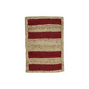Cheap Price Handmade Jute Braided Anti-Slip Door <b>Mat</b> Geometric Block Pattern Natural Beige Black Rectangle Modern Medium - Product Image 2