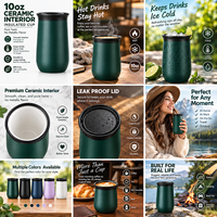 Botol Termos Vakum Stainless Steel Modern Gaya Baru, Mug Kopi Perjalanan dengan Tutup dan Interior Keramik, Isolasi Termal 6-12 Jam