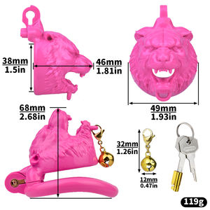 BDSM 2024 Pink Inverted Chastity Cage With 4 Size Cock Ring for Man Brutal Adult Games Sissy Penis Ring Adult Erotic Sex <strong>Toy</strong> 18+ - Product Image 2