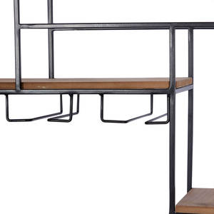 Étagères murales flottantes noires pour <span class=keywords><strong>rangement</strong></span> mural, support à bouteilles de <span class=keywords><strong>vin</strong></span> et verres mural - Product Image 3