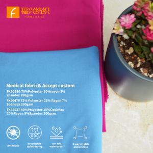 Anti bakterielles CoolMax Medical Uniform gewebe 72% Polyester 21% Rayon 7% Spandex 4-Wege-Stretch-Twill-medizinisches Peeling gewebe - Product Image 3