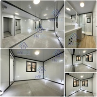 Casa Contenedor Prefabricada Expandible de 40 Pies para Vida Solar Fuera de la Red, con 3, 4 o 5 Dormitorios, Pequeña, Impermeable, Plegable, Móvil, Modular, Tipo Villa