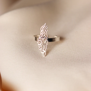 Inspire Jewelry 316L Acero inoxidable Palestina Mapa Anillo Chapado en oro Famoso poema palestino Compromiso al por mayor Joyería Islámica - Product Image 3