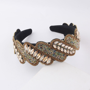 Nuova Fascia per Capelli Vintage con Strass a Righe per Donne, Accessori per Capelli da Cerimonia - Product Image 4