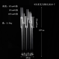 Candélabre en acrylique transparent à 10 bras de haute qualité pour mariage, fête et décoration de Noël – Centre de table
