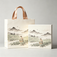 Sac en papier d'art de luxe de haute qualité avec poignée en ruban, emballage de boîte cadeau en carton, boîte à thé haut de gamme, logo personnalisé, image de marque d'entreprise