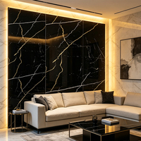 Panneaux muraux en PVC effet marbre brillant flexible 4*8 pieds pour la décoration intérieure