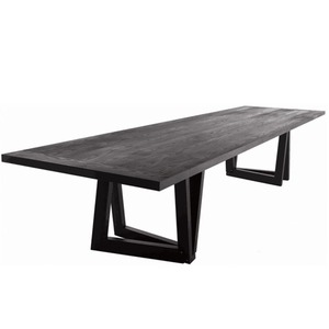 La mesa grande de tablero de madera maciza de diseñador simple y vintage, la opción ideal para reuniones de negocios y trabajo de oficina. - Product Image 6