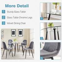 Table et chaises de cuisine pour 4 personnes, ensemble de table à manger gain de place, ensemble de table à manger 5 pièces