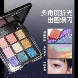 พาเลทอายแชโดว์ 9 สี กลิตเตอร์ ชิมเมอร์ เนื้อแมตต์ กันน้ำ เม็ดสีแน่น ผงแร่ธาตุ เหมาะกับทุกสีผิว - Product Image 5