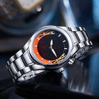 Jam Tangan Pria dengan Tampilan Digital Dinamis Kreatif Pola Naga Api Gerakan Kuarsa Logo Kustom Jam Tangan Pria Jam Tangan Mewah