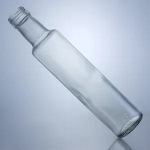 Yuncheng Made Unbreakable Empty Glass Bottle Wide Neck Transparent Round Oil Bottle With Screw Cap