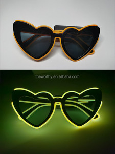 T-Worthy EL Lunettes fluorescentes sans fil Rave Glow Lumière LED Lunettes en forme de coeur Neon Party Favor Noël Saint Valentin <span class=keywords><strong>Bachelorette</strong></span> - Product Image 4