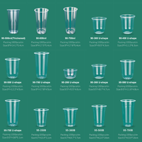 Impression de logo personnalisé, gobelets en plastique transparent jetables écologiques de 8 oz, 12 oz, 16 oz pour boissons froides, café, café, gobelets en PP, PET, PLA