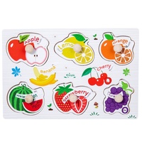 Puzzle Montessori en bois éducatif à poignée, jouet DIY pour l'apprentissage précoce des bébés et des jeunes enfants (garçons)