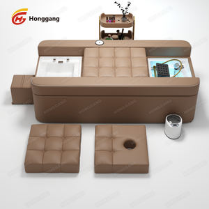 Tragbares Waschbecken zum Haarewaschen für Salon mit weißem Nackenkissen, Friseurstuhl und Bett - Product Image 3