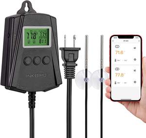 Inkbird-termostato WiFi para Reptiles, controlador de temperatura con 2 sondas y 2 salidas, IPT-2CH termostato - Product Image 1