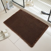 Tapis de bain FIGOO en tissu gaufré, séchage rapide, absorbant, antidérapant, lavable en machine
