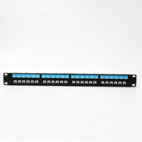 Panel Patch Kosong 1U 19 inci Cat6 UTP 24 Port RJ45 Jacks, Bahan Hitam, Berat Ringan, dengan Plastik yang Dapat Dilepas, untuk Dalam Ruangan