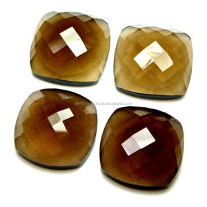 Smoky ควอตซ์เบาะกระดานหมากรุกลาย8X8MM,เครื่องประดับทำแหวนอัญมณี DIY อัญมณีควอตซ์หลวม - Product Image 3