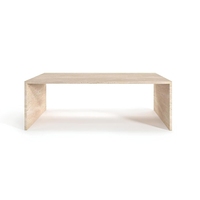 Table basse en travertin pour salon, vente en gros OEM&ODM, table rectangulaire en pierre, table moderne en travertin beige pour maison et villa