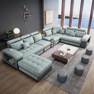 طقم كنب كلاسيكي ركني لغرفة المعيشة بتصميم عصري من القماش واللاتكس عالي الجودة يتسع لـ 7 مقاعد - Product Image 2