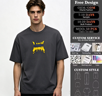 T-shirt Homme Oversize en Coton Noir Été 210g avec Impression 3D en Mousse Col Rond Manches Courtes Décontracté Streetwear Personnalisable