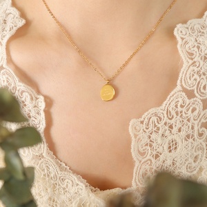 Collar Personalizado con Nombre Grabado en Acero Inoxidable, Joyería de Moda, Cadena Chapada en Oro de 18k, Colgante Ovalado, para Mujer - Product Image 2
