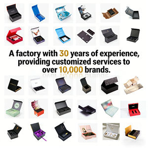 Emballage de boîte-cadeau de luxe personnalisé avec impression magnétique en feuille d'or noire avec emballage intérieur en satin - Product Image 2