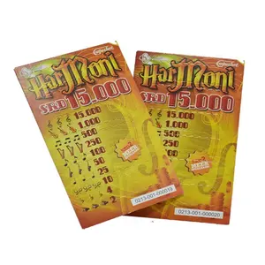 Venda por atacado preço barato top qualidade bilhete da loteria puxar tab bilhetes puxar tabuletas jogo cartões & bilhetes