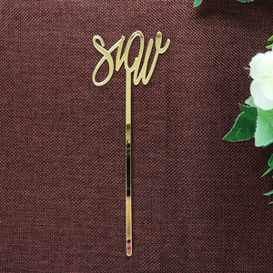 Cá Nhân Tên Uống Khuấy Vàng Acrylic Uống Tên Cocktail Bar Phụ Kiện Đám Cưới Uống Stick - Product Image 5