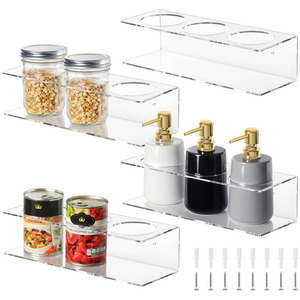 Wall Mounted Acrylic Water Bottle Organizer Rack Tumbler Cup Can Storage Holder for <strong>Kitchen</strong> <strong>Pantry</strong> and Bathroom - Product Image 2