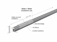 Perfil de Aluminio LED para Iluminación de Estantes de Armario, Perfiles de Aluminio Empotrados, Solución Delgada e Invisible para Gabinetes YB1018-33