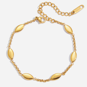 Pulsera de Cadena con Corte Marquesa, Chapada en Oro, Acero Inoxidable, Joyería Unisex, Regalo, Accesorio de Moda - Product Image 1