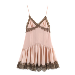 Vestido Mini de Satén con Encaje y Parches para Mujer 2026, con Tirantes Finos, Espalda Descubierta, Sexy, Elegante, para Fiesta o Club, Moda <span class=keywords><strong>Boutique</strong></span> - Product Image 3