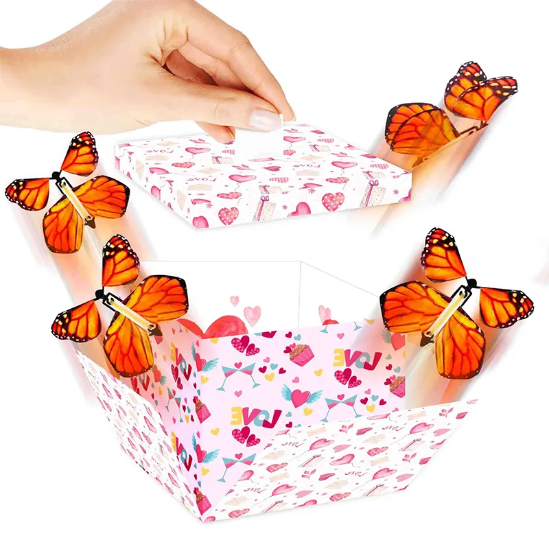 Benutzer definierte springende Schmetterling Überraschung Geschenk box für Halloween und Weihnachten Neujahr Überraschung Pop Geschenk box Explosion für Geld Geschenk