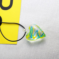 Vente en gros de collier pendentif en forme de cœur fleur rétro en verre de Murano en spirale Millefiori