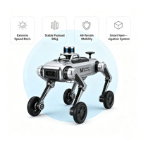 Robot chien quadrupède commercial M1 Smart Navigation Pro à roues et pattes, avec moteur à engrenages PLC, construction métal-caoutchouc, alimenté par l'IA
