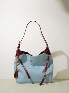 New casual <b>handbag</b> with polyester <b>pearl</b> decoration and retro style women's shoulder bag - Product Image 4