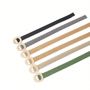 Cintura in paglia PP con fibbia irregolare da 5 cm per donna, accessorio moda per la vita. - Product Image 2