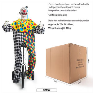 Accesorio de Payaso Animado Grande de Halloween en Bicicleta con Sensor de Movimiento para Casa Embrujada y Parque de Atracciones - Product Image 5